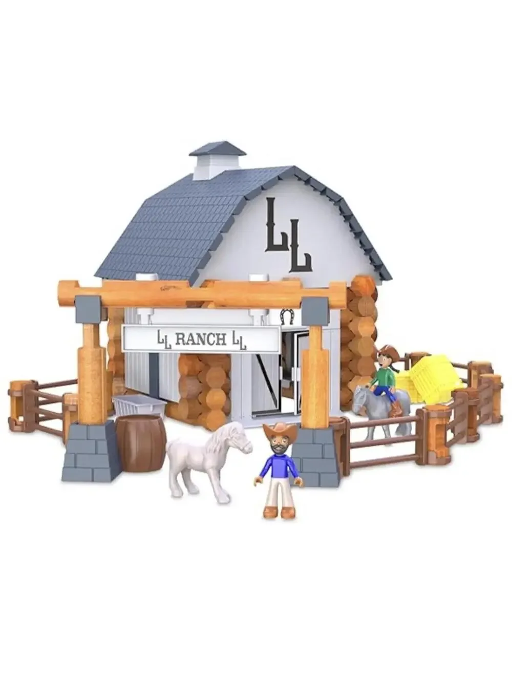 Lincoln Logs Big Sky Ranch 110 Piece Real Wood Building Set 3 Models Kids 5+